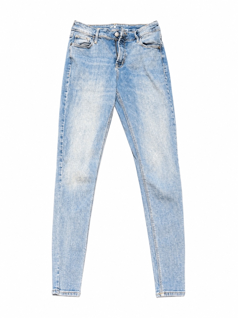 Old Navy Rockstar Super-Skinny Mid-Rise Jeans 4 Long Light Wash Stretch Denim